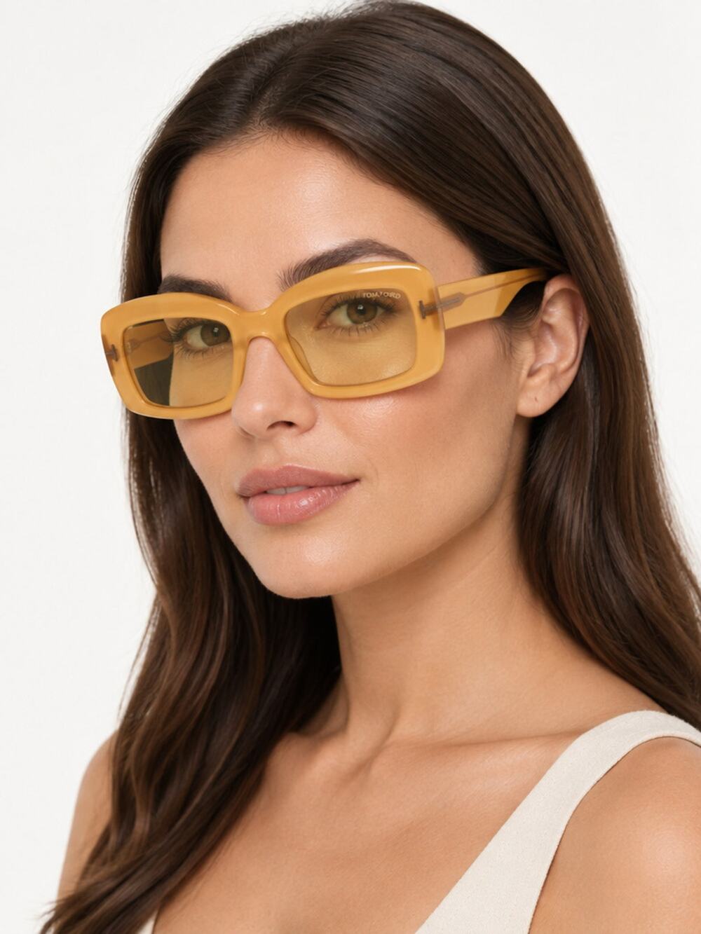 NEW Tom Ford FT1218 39E Shiny Yellow Sunglasses Authentic